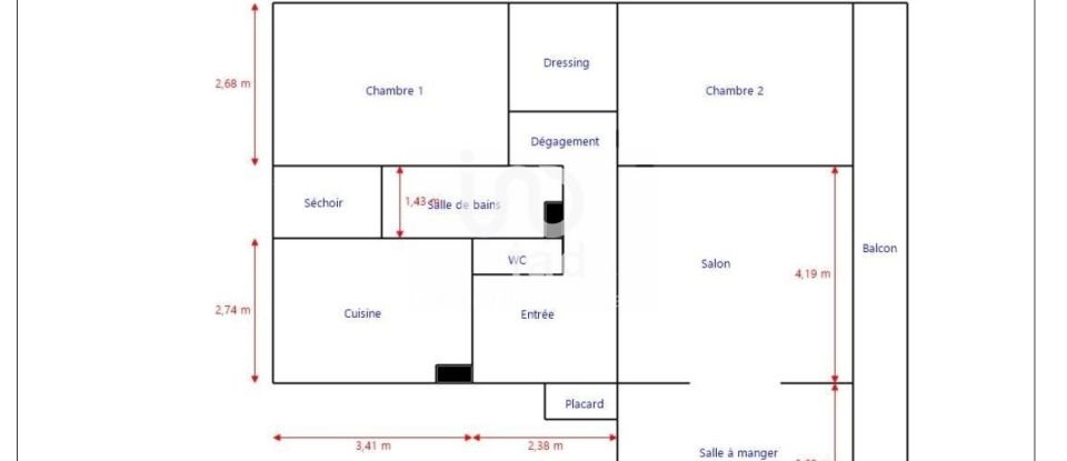 Apartment 4 rooms of 75 m² in Rezé (44400)