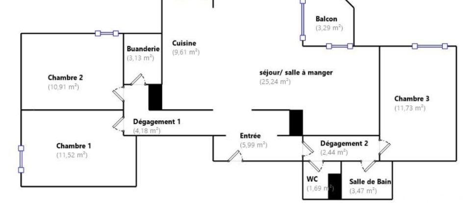 Apartment 4 rooms of 90 m² in Sannois (95110)