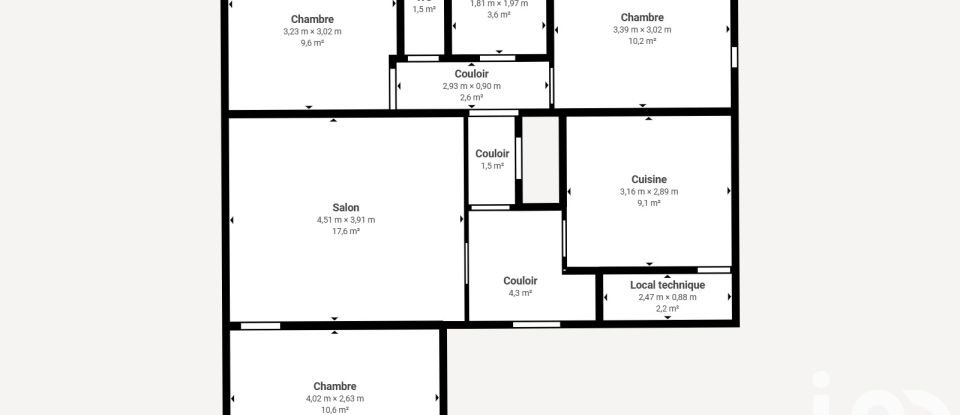 Appartement 4 pièces de 76 m² à Le Mans (72000)