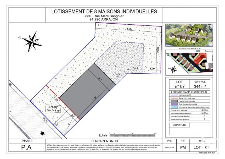 Terrain de 343 m² à Arpajon (91290)