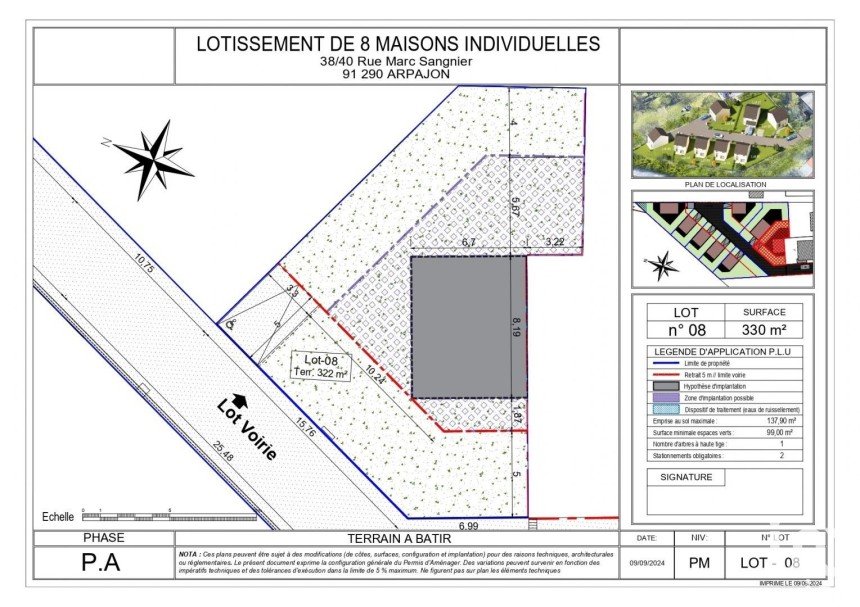 Terrain de 322 m² à Arpajon (91290)