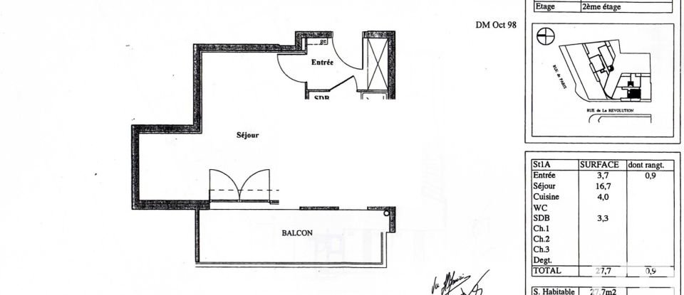 Studio 1 pièce de 28 m² à Montreuil (93100)