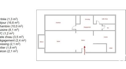 Appartement 2 pièces de 47 m² à Créteil (94000)