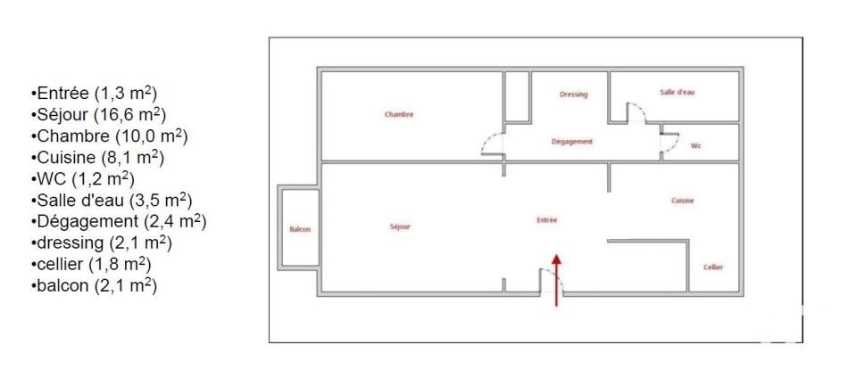 Appartement 2 pièces de 47 m² à Créteil (94000)