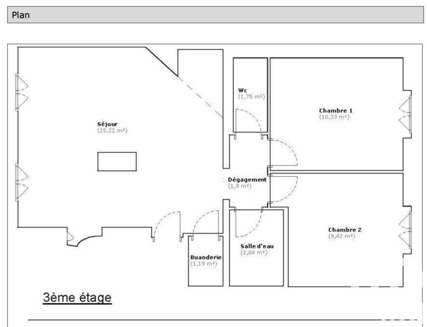 Appartement 3 pièces de 53 m² à Levallois-Perret (92300)