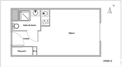 Appartement 1 pièce de 18 m² à Rouen (76100)