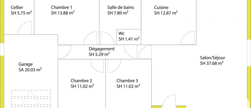 Maison traditionnelle 4 pièces de 107 m² à Vonnas (01540)