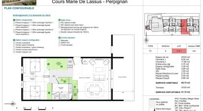 Appartement 3 pièces de 67 m² à Perpignan (66000)