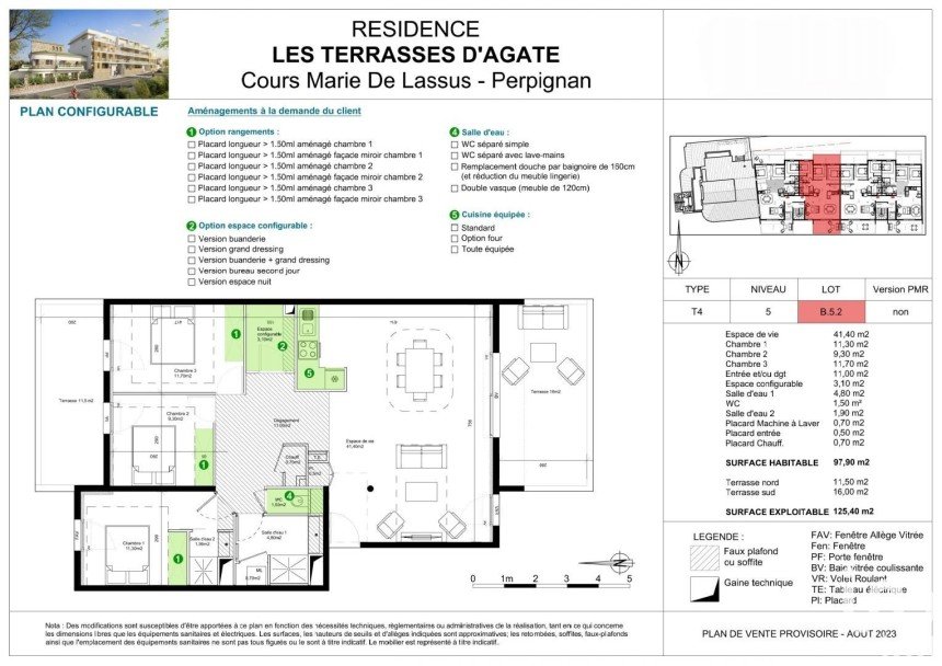 Appartement 4 pièces de 98 m² à Perpignan (66000)