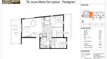 Appartement 4 pièces de 90 m² à Perpignan (66000)