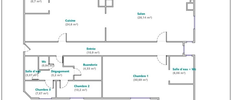 Appartement 5 pièces de 130 m² à Lyon (69002)