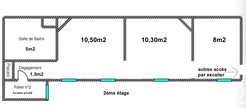 Appartement 4 pièces de 54 m² à Paris (75018)