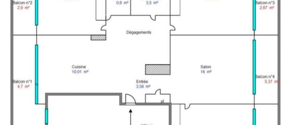 Appartement 5 pièces de 75 m² à Saint-Étienne (42100)