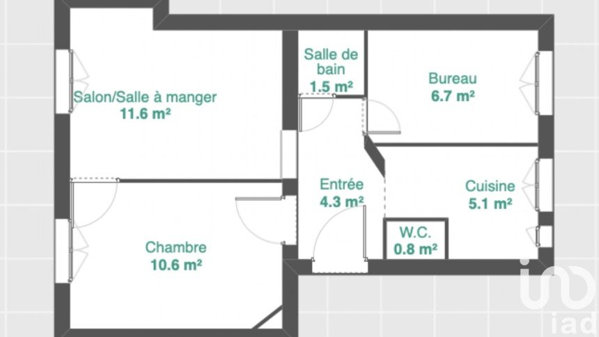 Apartment 3 rooms of 40 m² in Clichy (92110)