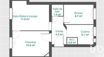 Appartement 3 pièces de 40 m² à Clichy (92110)