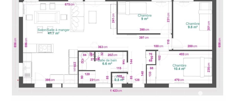 Maison traditionnelle 4 pièces de 77 m² à - (74600)