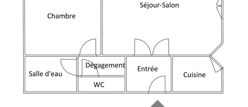 Appartement 2 pièces de 54 m² à Paris (75015)