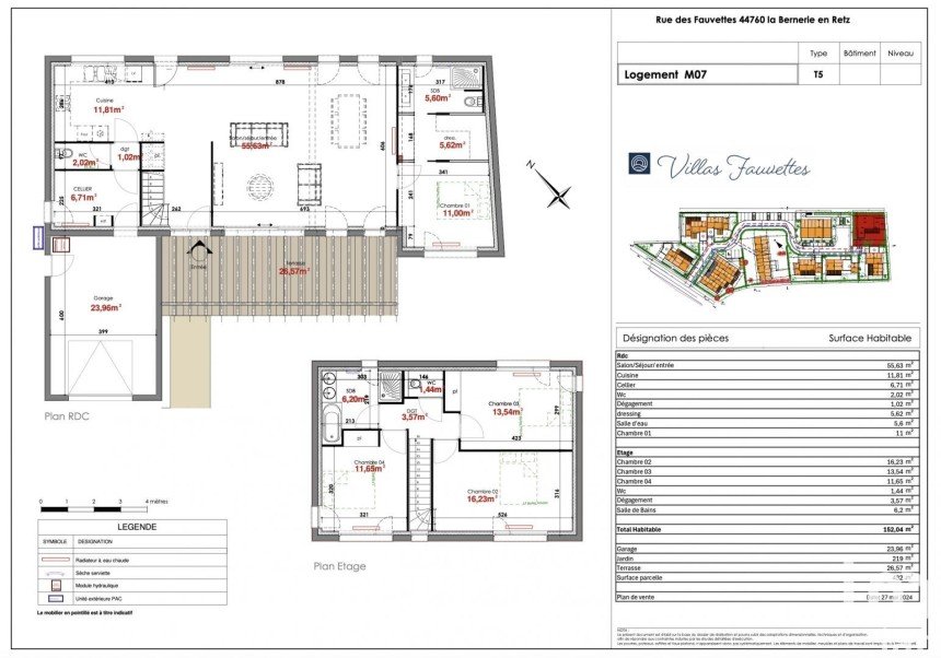 Maison 7 pièces de 152 m² à La Bernerie-en-Retz (44760)