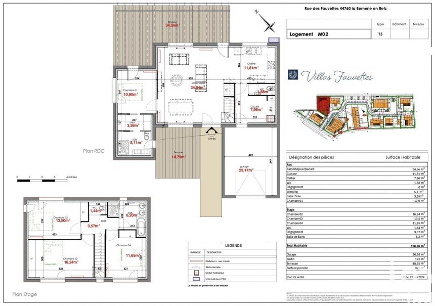 Maison 7 pièces de 128 m² à La Bernerie-en-Retz (44760)