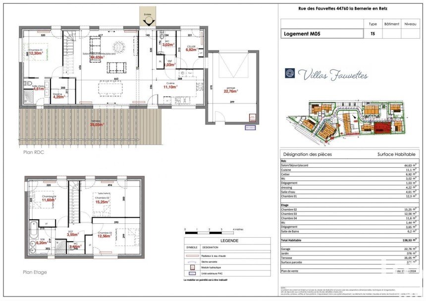 House 7 rooms of 138 m² in La Bernerie-en-Retz (44760)