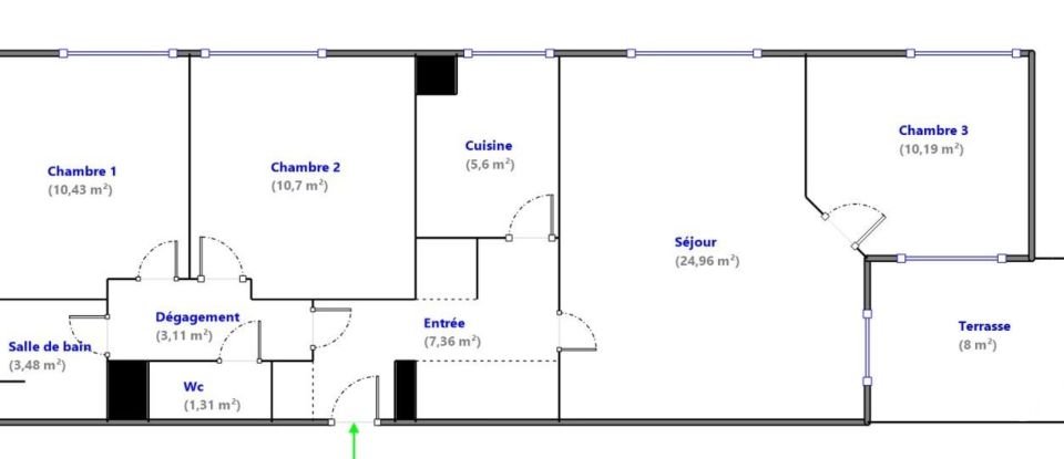 Apartment 4 rooms of 77 m² in LA PLAINE-SAINT-DENIS (93210)