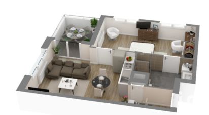 Appartement 2 pièces de 43 m² à Dugny (93440)