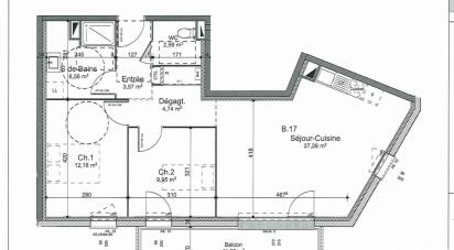 Appartement 3 pièces de 68 m² à Fleury-sur-Orne (14123)