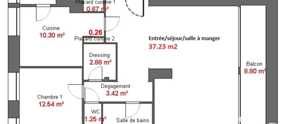 Appartement 3 pièces de 77 m² à Meudon (92190)