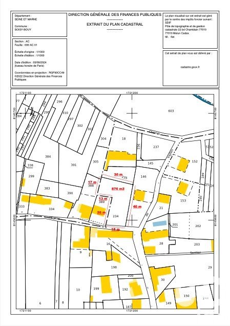 Land of 876 m² in Soisy-Bouy (77650)