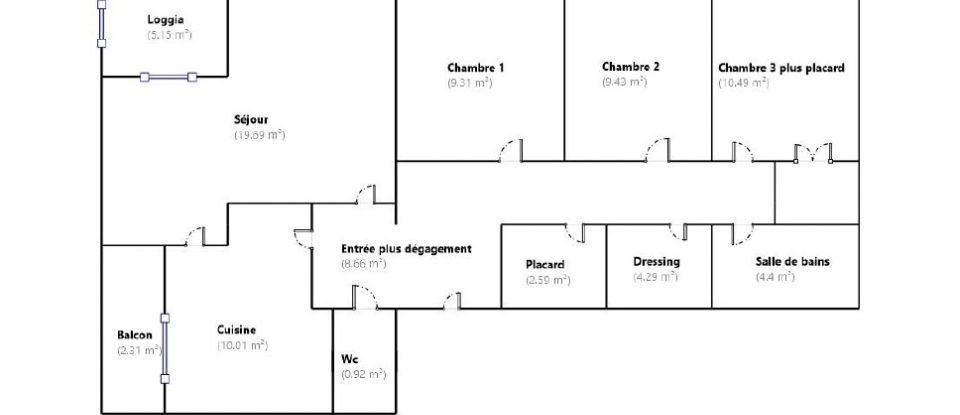 Appartement 4 pièces de 80 m² à Aubagne (13400)