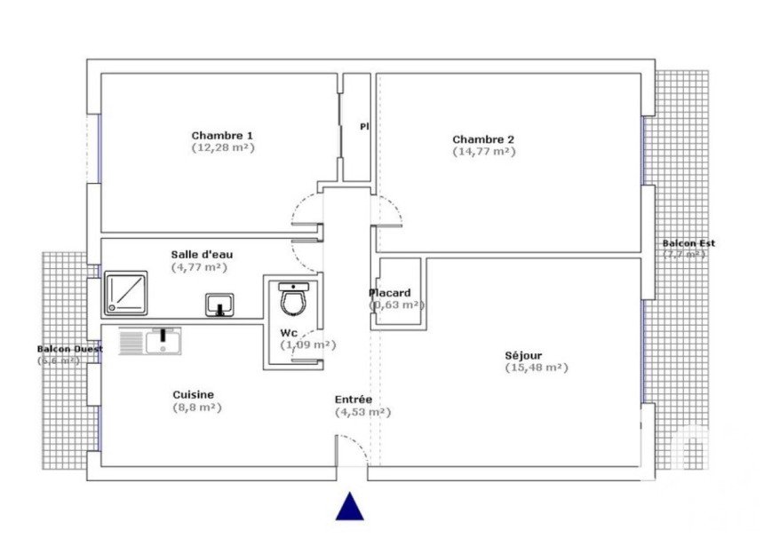 Appartement 3 pièces de 62 m² à Sanary-sur-Mer (83110)