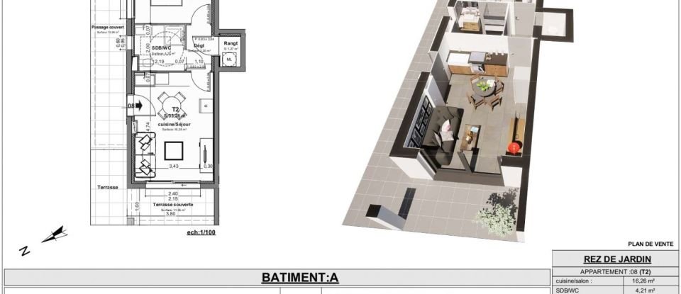 Appartement 2 pièces de 33 m² à Bastelicaccia (20129)