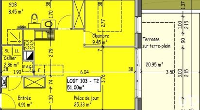 Apartment 2 rooms of 51 m² in NODS (25580)