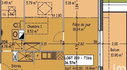 Apartment 2 rooms of 37 m² in NODS (25580)