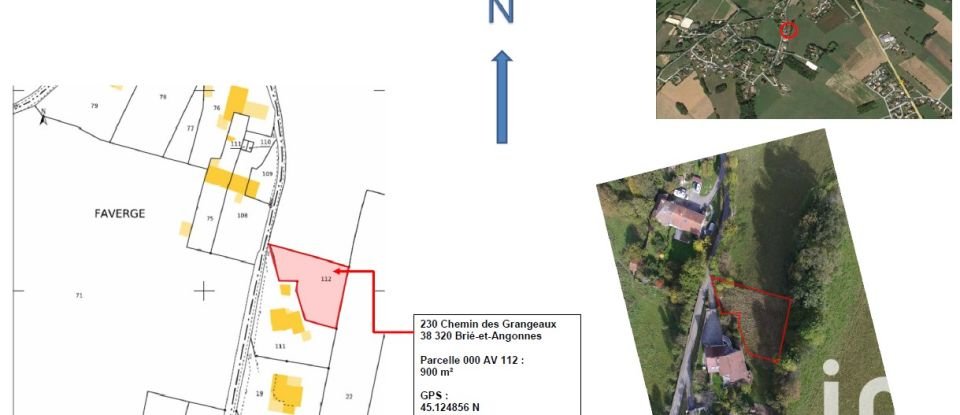 Terrain de 900 m² à Brié-et-Angonnes (38320)