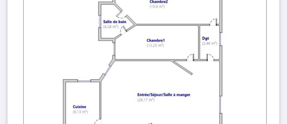 Appartement 3 pièces de 72 m² à Paris (75018)