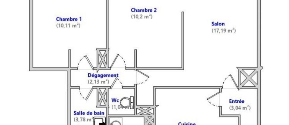 Apartment 3 rooms of 56 m² in Toulouse (31500)