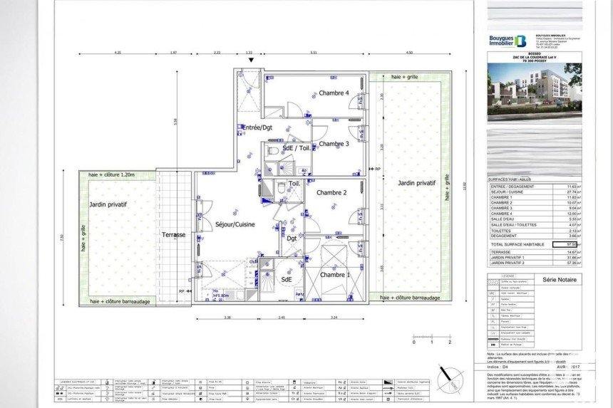 Appartement 5 pièces de 98 m² à Poissy (78300)