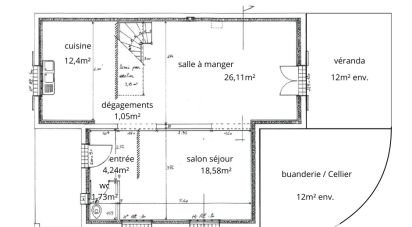 Traditional house 6 rooms of 150 m² in Cadaujac (33140)