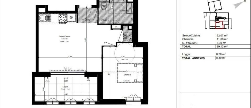 Appartement 3 pièces de 61 m² à Orléans (45000)