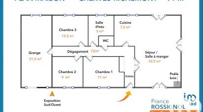 Pavillon 5 pièces de 91 m² à Cherves-Richemont (16370)