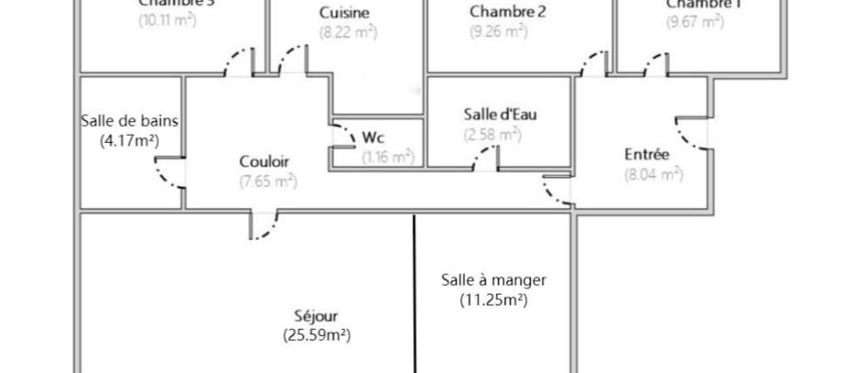 Appartement 5 pièces de 98 m² à Aulnay-sous-Bois (93600)