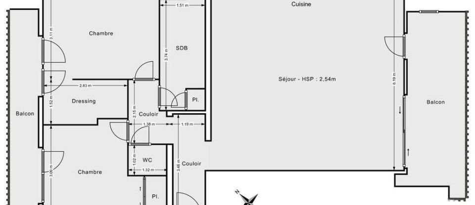 Appartement 3 pièces de 83 m² à Saint-Maur-des-Fossés (94100)