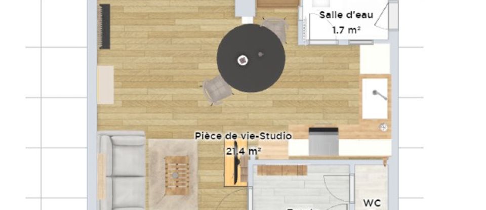 Studio 1 pièce de 28 m² à Reims (51100)