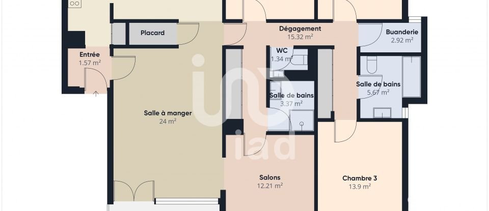 Appartement 5 pièces de 118 m² à Vaux-le-Pénil (77000)