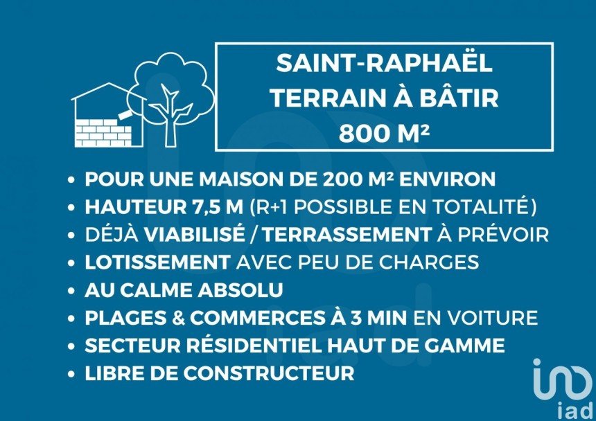 Land of 800 m² in Saint-Raphaël (83700)