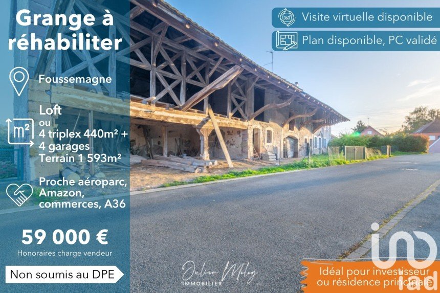 Barn conversion 5 rooms of 440 m² in Foussemagne (90150)