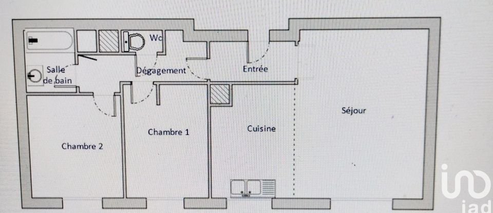 Appartement 3 pièces de 61 m² à Villeurbanne (69100)