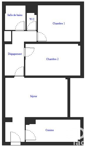 Appartement 3 pièces de 56 m² à Nice (06100)