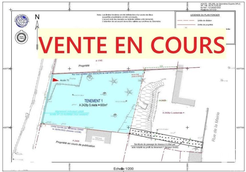 Terrain de 600 m² à Saint-Georges-de-Commiers (38450)